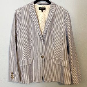 Talbots Blue and White Striped Blazer
